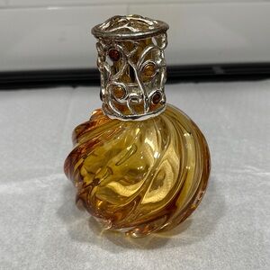 Artisan Amber Swirl Glass Ornament